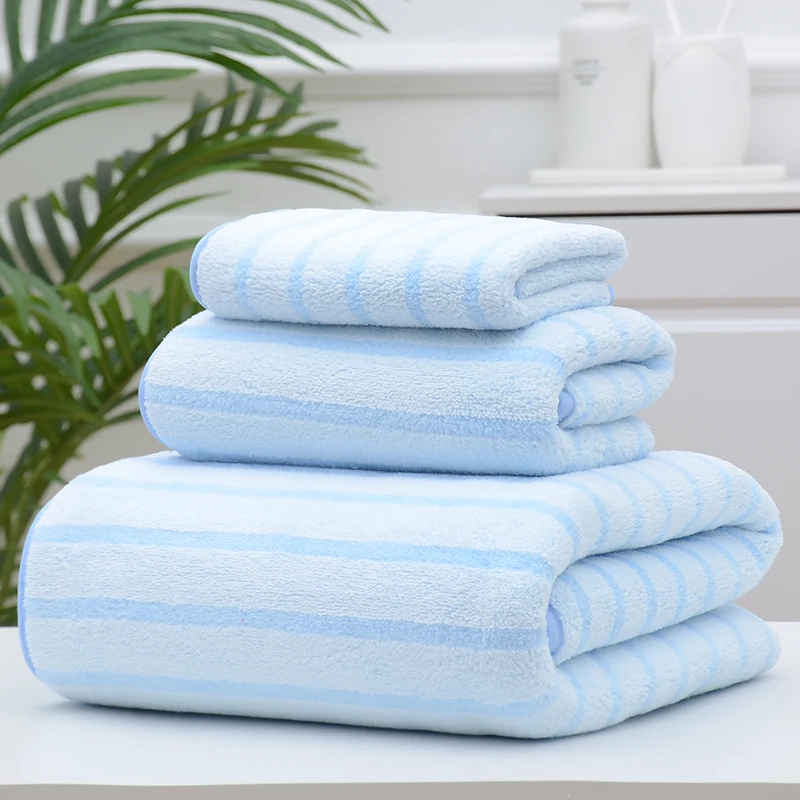 Soft Coral Fleece plush microfiber beach towel and Bath Towel Sets