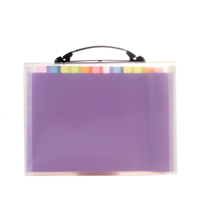 Rainbow A4 organ bag 13-grid multi-layer document bag  paper file folder storage information box