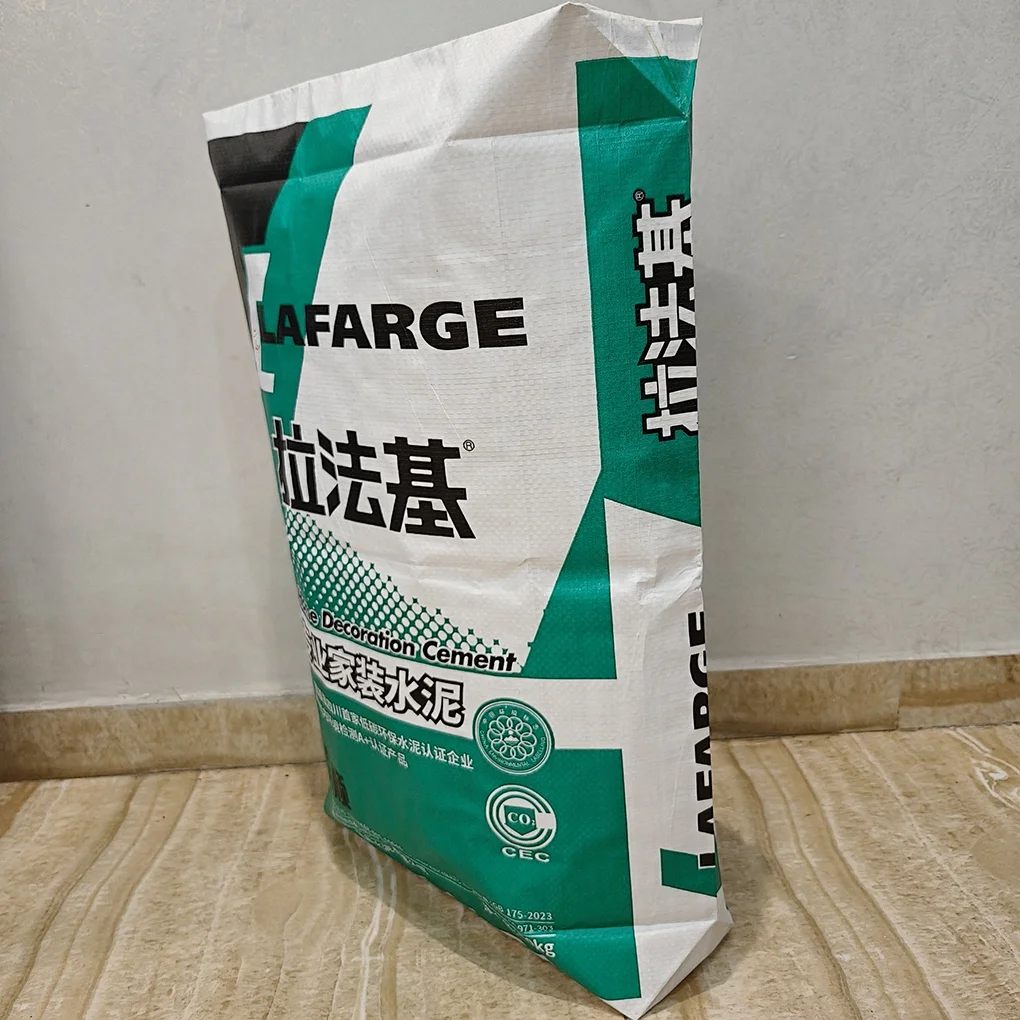 China Manufacturer 25kg 50kg Ad Star PP Valve Cement Woven Sack Bags Bag Lafarge