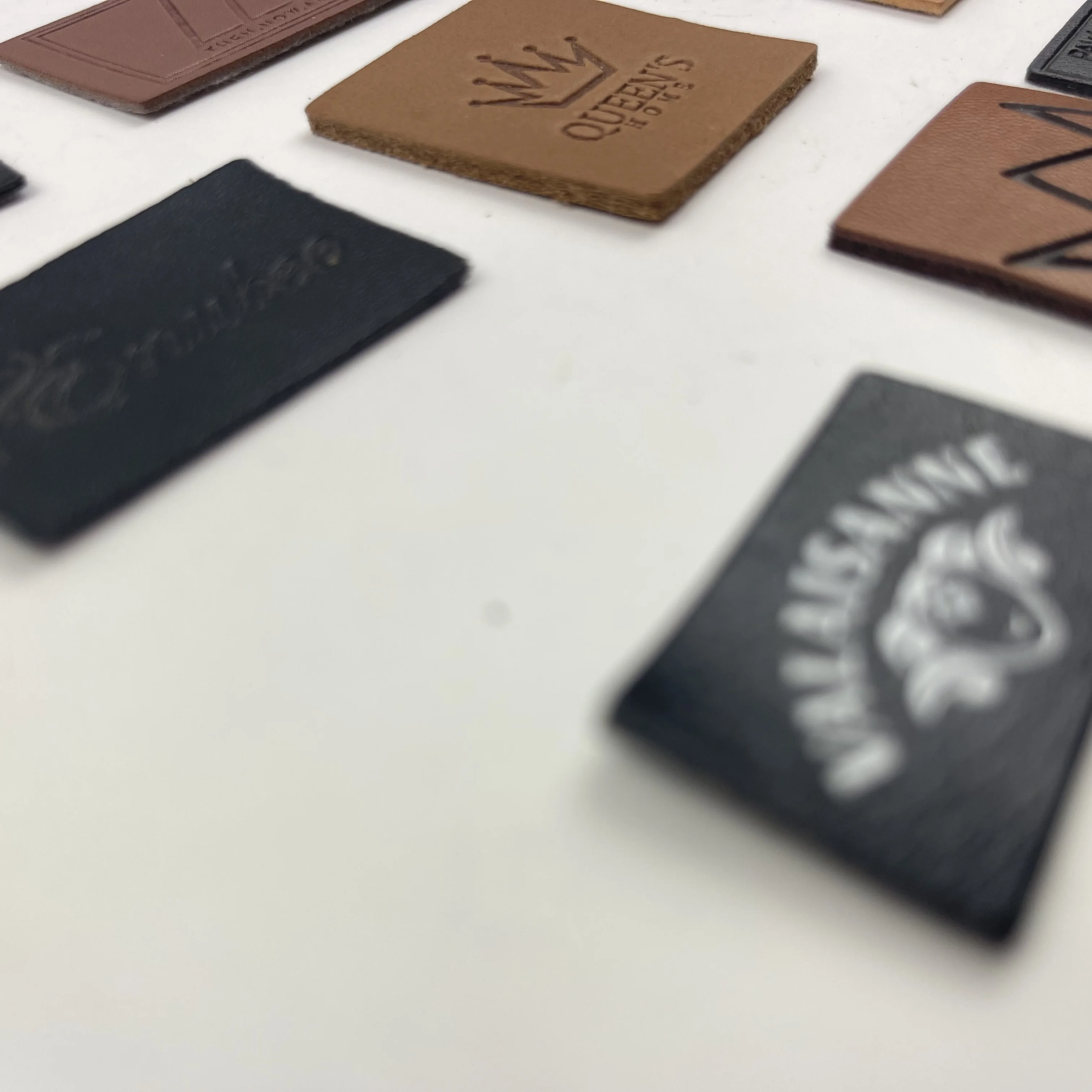 Logo Custom Leather Personalized Logo Garment Leather Patch Custom Embossed Jeans Leather Patch Label For Clothing