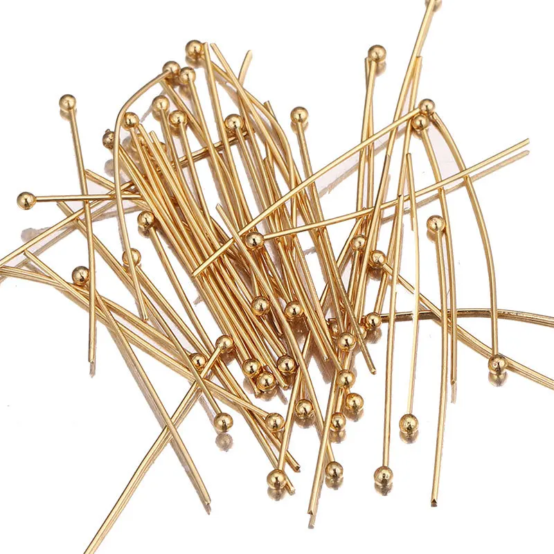 Stainless Steel Beaded Pin Gold Steel Color For Head Pins Diy Earrings Findings For Handmade Crafts Jewelry Making