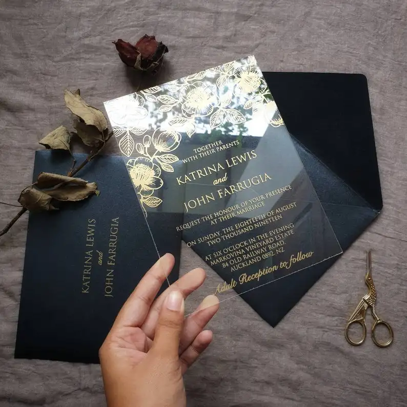 Акриловое приглашение на свадьбу, поздравительная открытка, деловое приглашение с индивидуальным дизайном