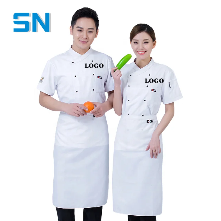 Custom Embroidered LOGO Hotel Catering Work Uniform Black Long Sleeve Labor Security for Kitchen & Restaurant Short Tops Pattern