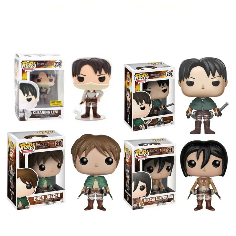 Funo PO Cartoon Gift Statue Attack on Titan Animation Anime All Roles Mode Pop Action Figure All Set