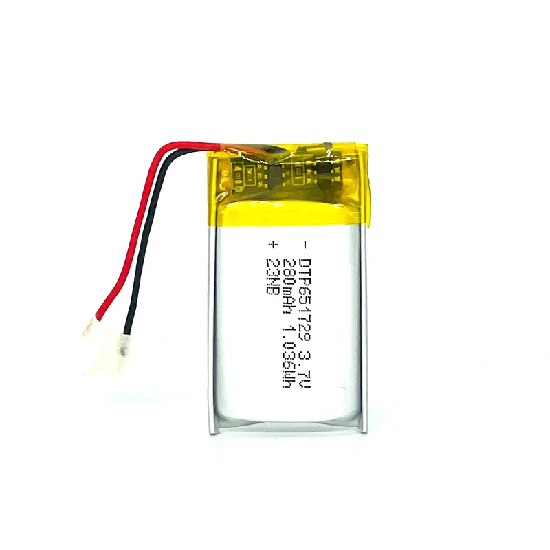 OEM model Slim 651729 3.7v 280mah lithium polymer batteries lithium ion battery