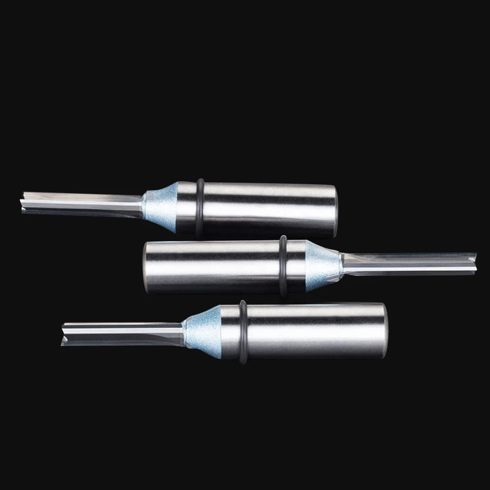 TCT Carbide Trimming Milling Cutter 3 Edge Straight Slotting Router Bit for Solid Wood Cutting