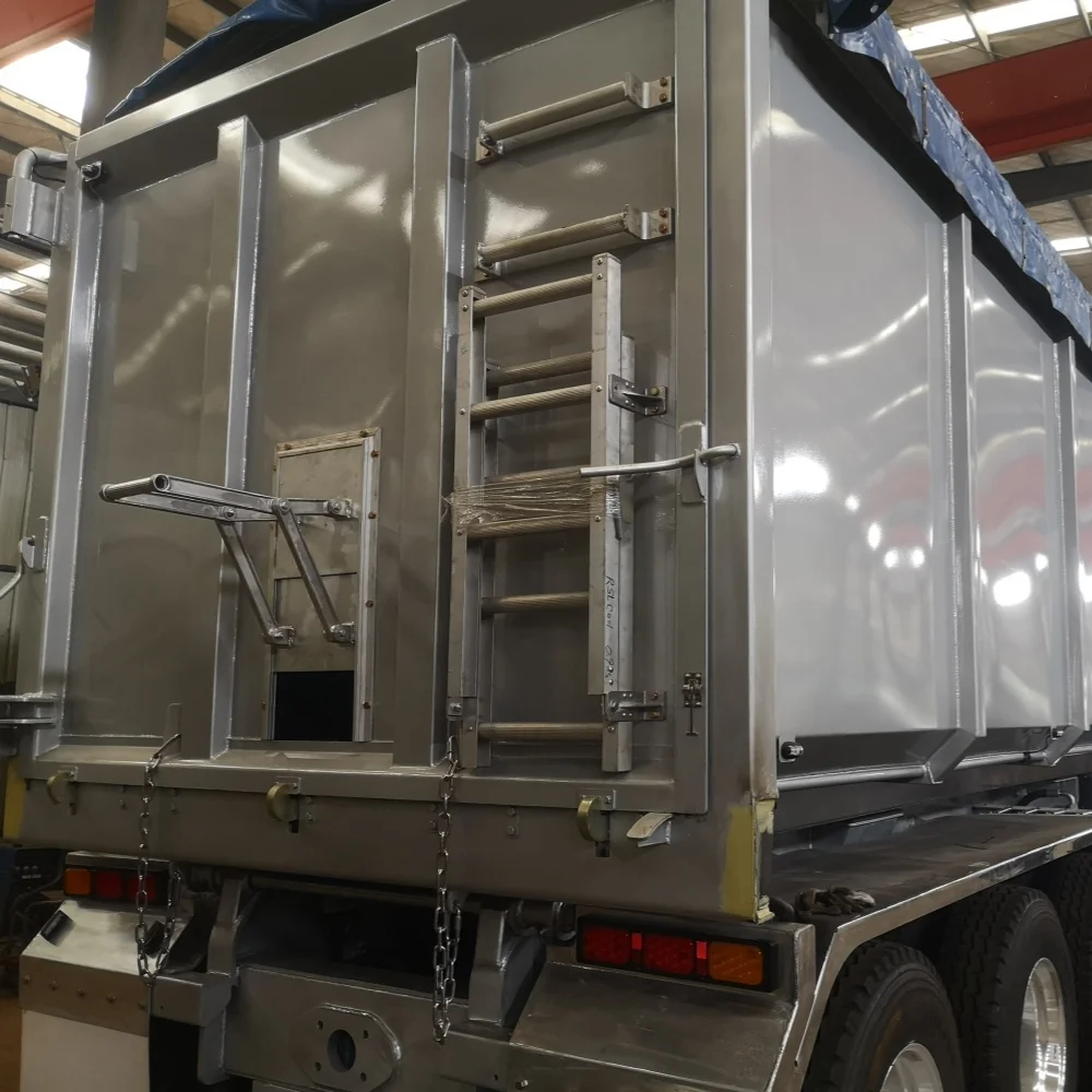 BERKLEY 40T Corns Wheat Dumping Trailer End Tipper Carbon Steel Rectangle Rear Tipping Dump Semi Trailer With Light Tare Weight