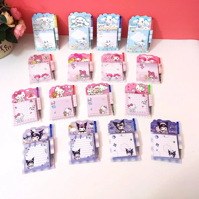 New cartoon coloring page memo pad with pen, small notebook, portable handbook notepad, student prizes