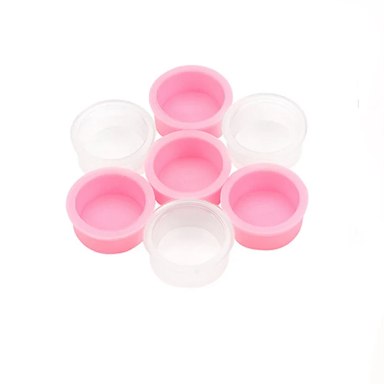 Wholesale High Quality pink plastic glue tray flower shape eyelash extension glue holder pallet tools