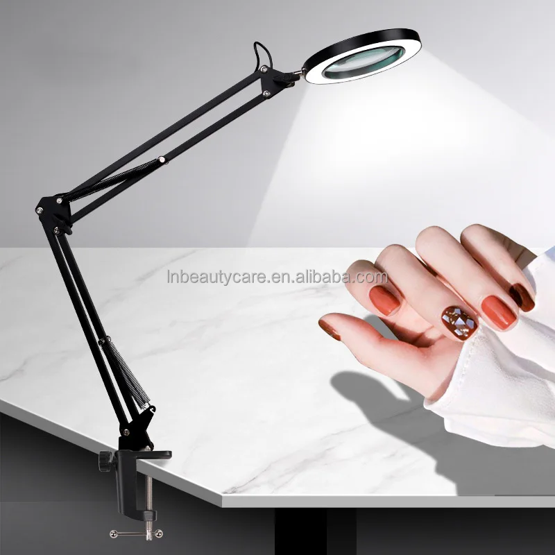 Nailprof  Magnifying Glass with Light Anti-Tipping Base & Clamp Magnifying Lamp
