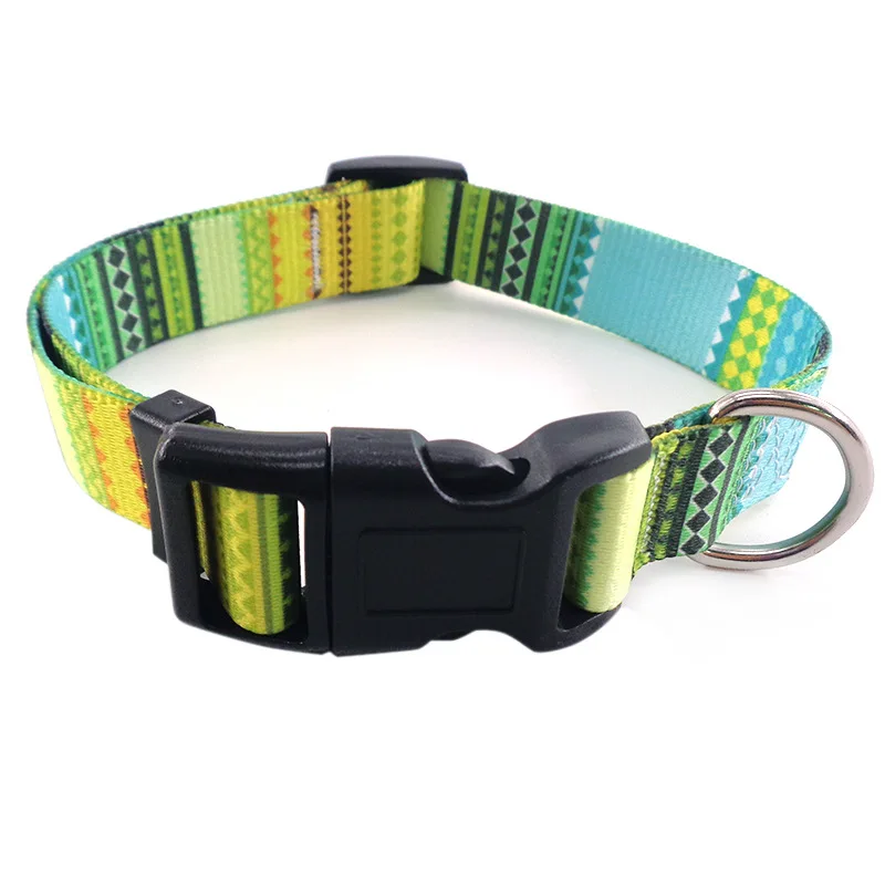 Hot-selling high-quality durable and comfortable polyester small and medium-sized pets Bohemian style pet traction collar