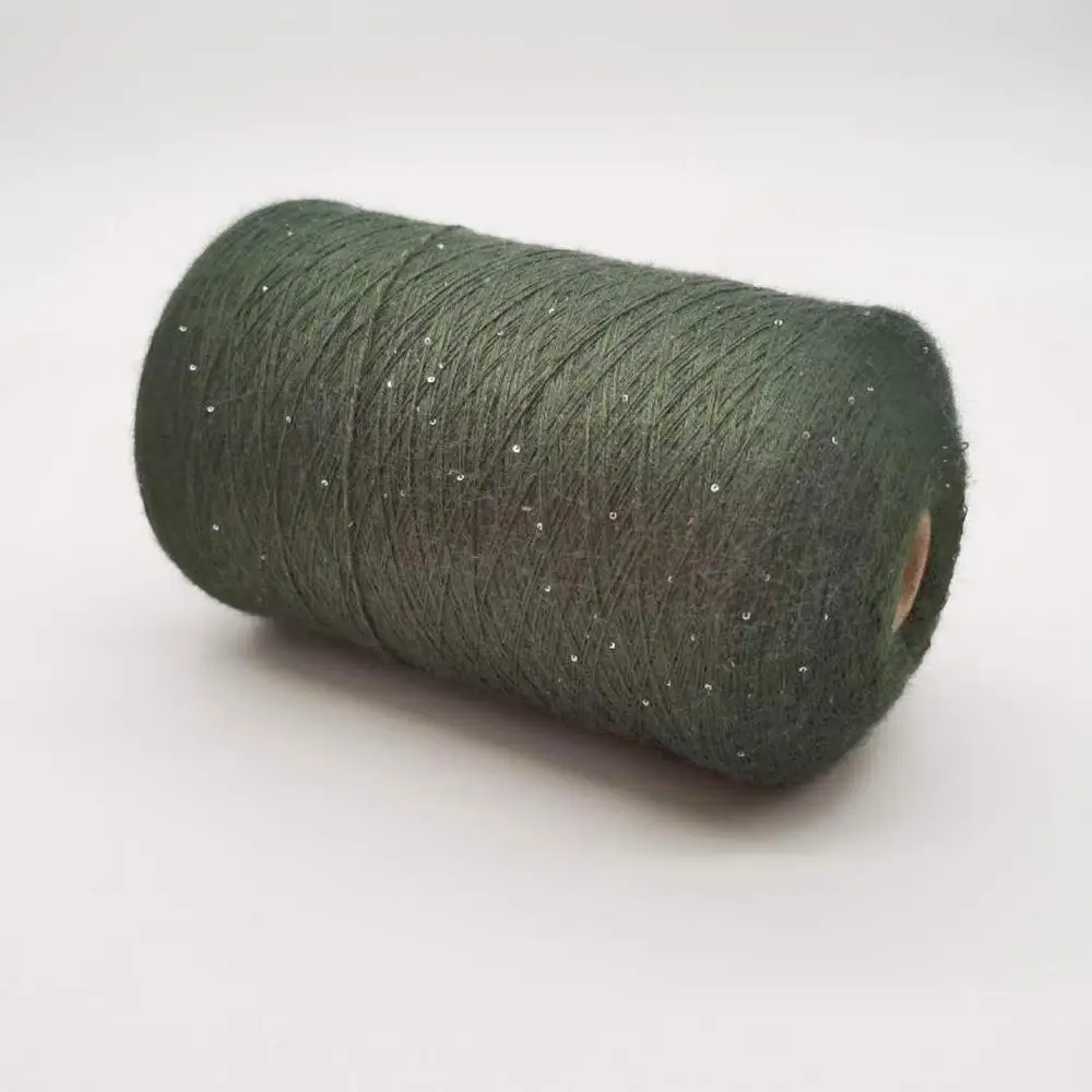 New arrival viscose core spun yarn with sequins spangles beads yarn for knitting and weaving garment, jersey, sweater