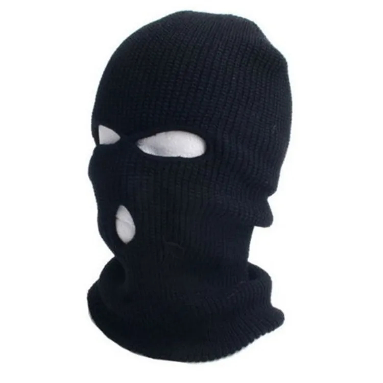 Outdoor Sports Knitted Hat Custom Ski Full Face Cover 3 Hole Balaclava for Winter