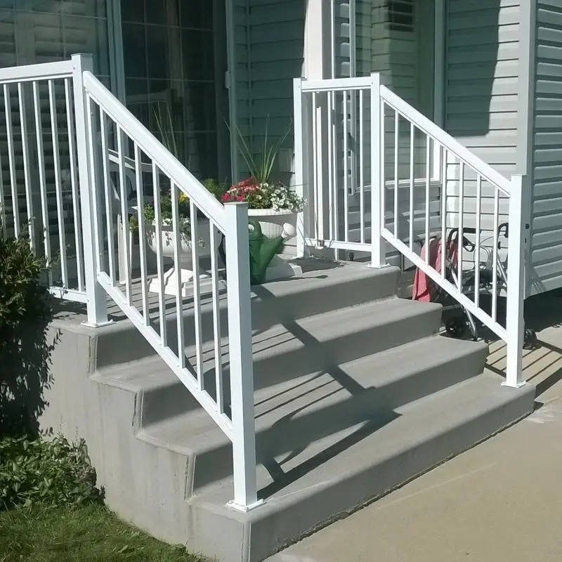 2024USA White Aluminum Railing System Balcony And Deck Railing  Outdoor Stair Design Terrace Deck Aluminum Balcony Railing Price