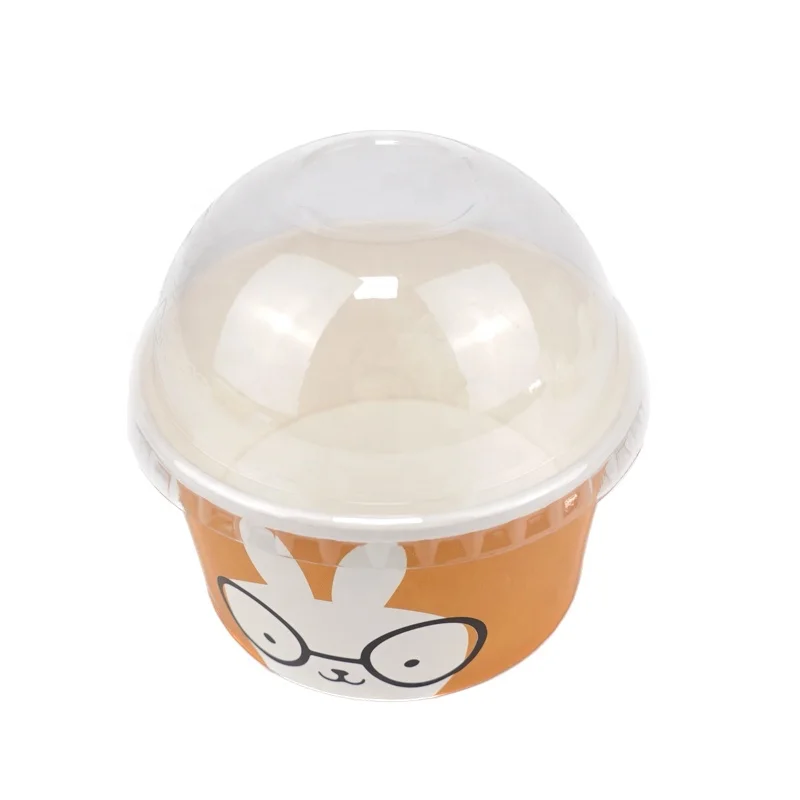 Wholesale 3OZ 5OZ 8OZ Disposable Paper Ice Cream Cup With Dome Lid Custom Paper Cups Bowl For Frozen Yogurt