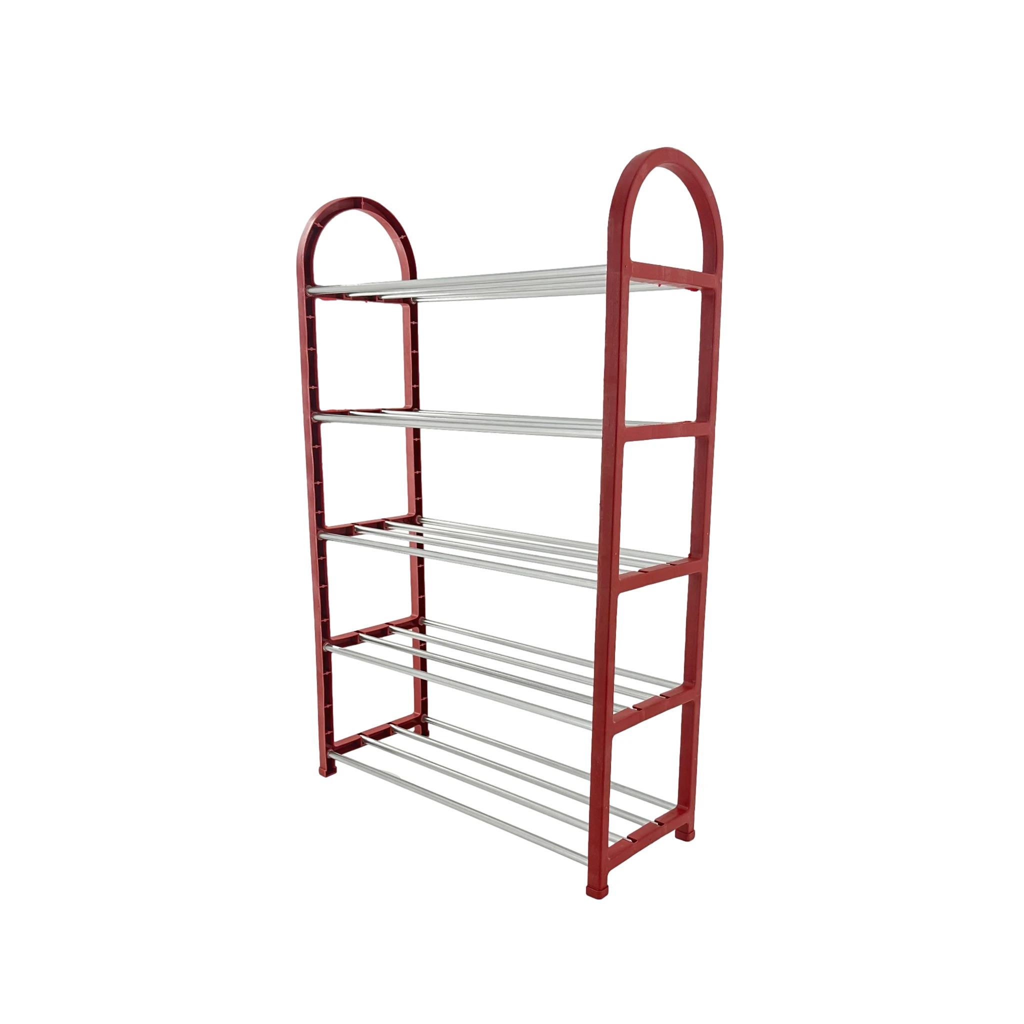 4 Tier Multifunctional Home Shoe Organizer Storage Shelf Foldable Plastic Metal Tube Shoe Rack Cabinet