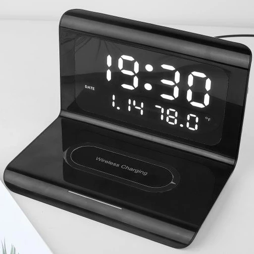 
2021 alarm clock amazon top selling Wireless charger for huawei LG And other phones 