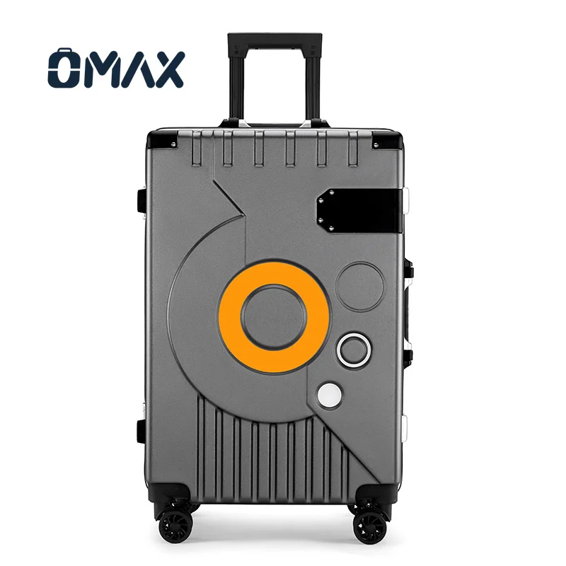OMAX Unisex High Quality Carry-Ons Travel Luggage Aluminium Frame Spinner Caster Waterproof Polyester TSA Lock Carry-On Suitcase