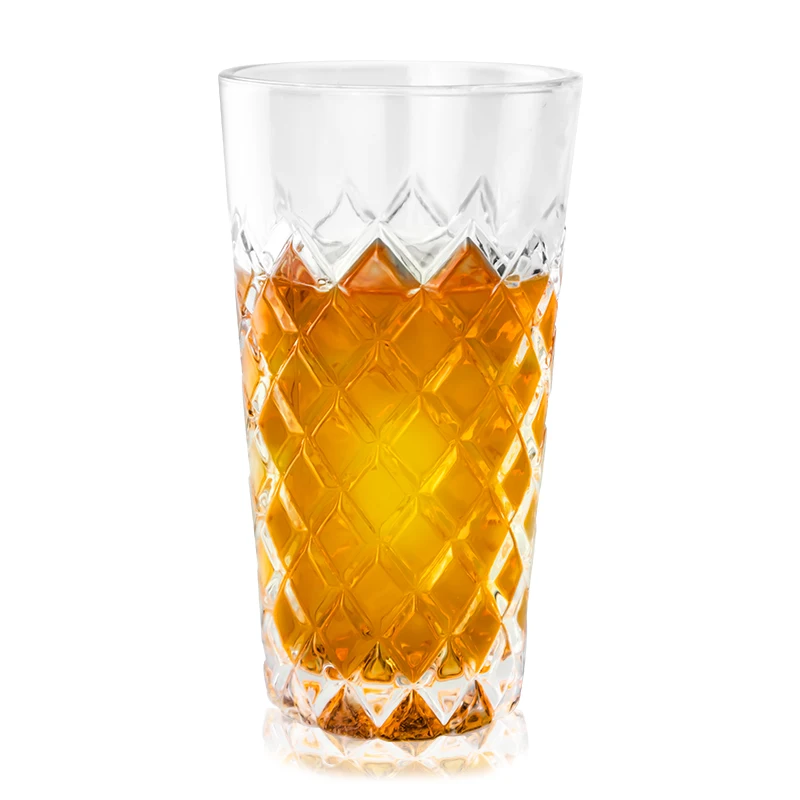 Factory Direct Sell Tall and Thin Water Juice Milk Wine Cup Crystal Whiskey Liquor Glasses Cup Tumbler Drinking Glassware