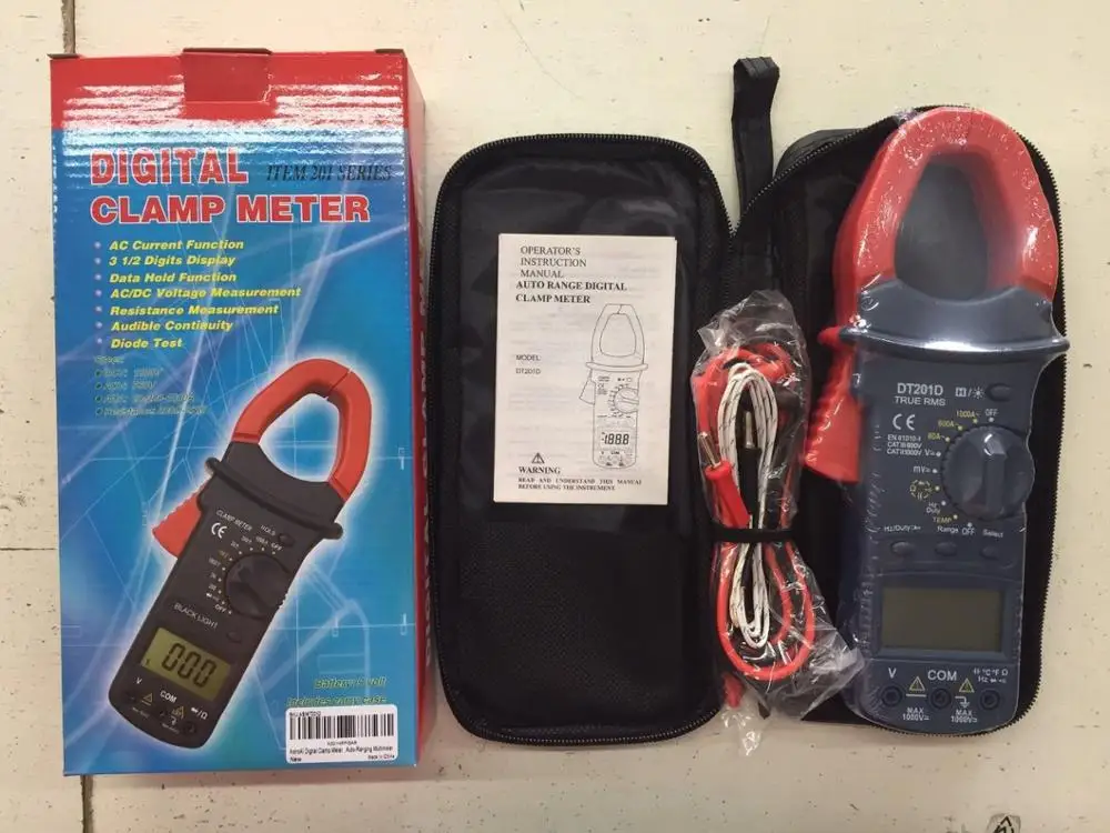 True RMS Clamp meter Auto range DT201D duty cycle frequency temperature capacitance test
