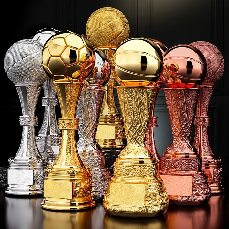 15inch Football Sports Resin Trophy Medal MVP Crystal Award,Basketball Golf Soccer Resin Crystal Trophines Leagues DIY Ornament