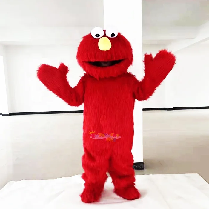 Lovely sesame street cartoon characters red elmo mascot costume adult for party