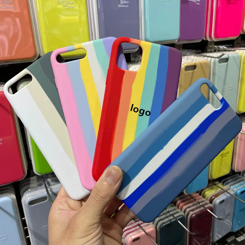 Fashion Rainbow silicone phone Case Cheap Protective case Colorful Series Mobile Silicone Phone Case