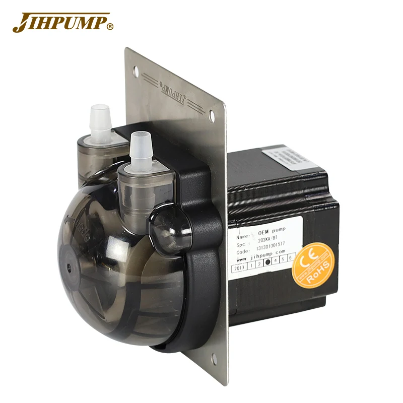 JIHPUMP 4 Rotors Peristaltic Pump 220V 110V with Tygon Tube for Chemicals Filling Environmental Machine