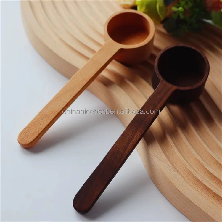 Long Wooden Handle Coffee Spoons Scoops Tablespoon Measuring for Coffee Beans Tea Espresso Scooper mini small tiny
