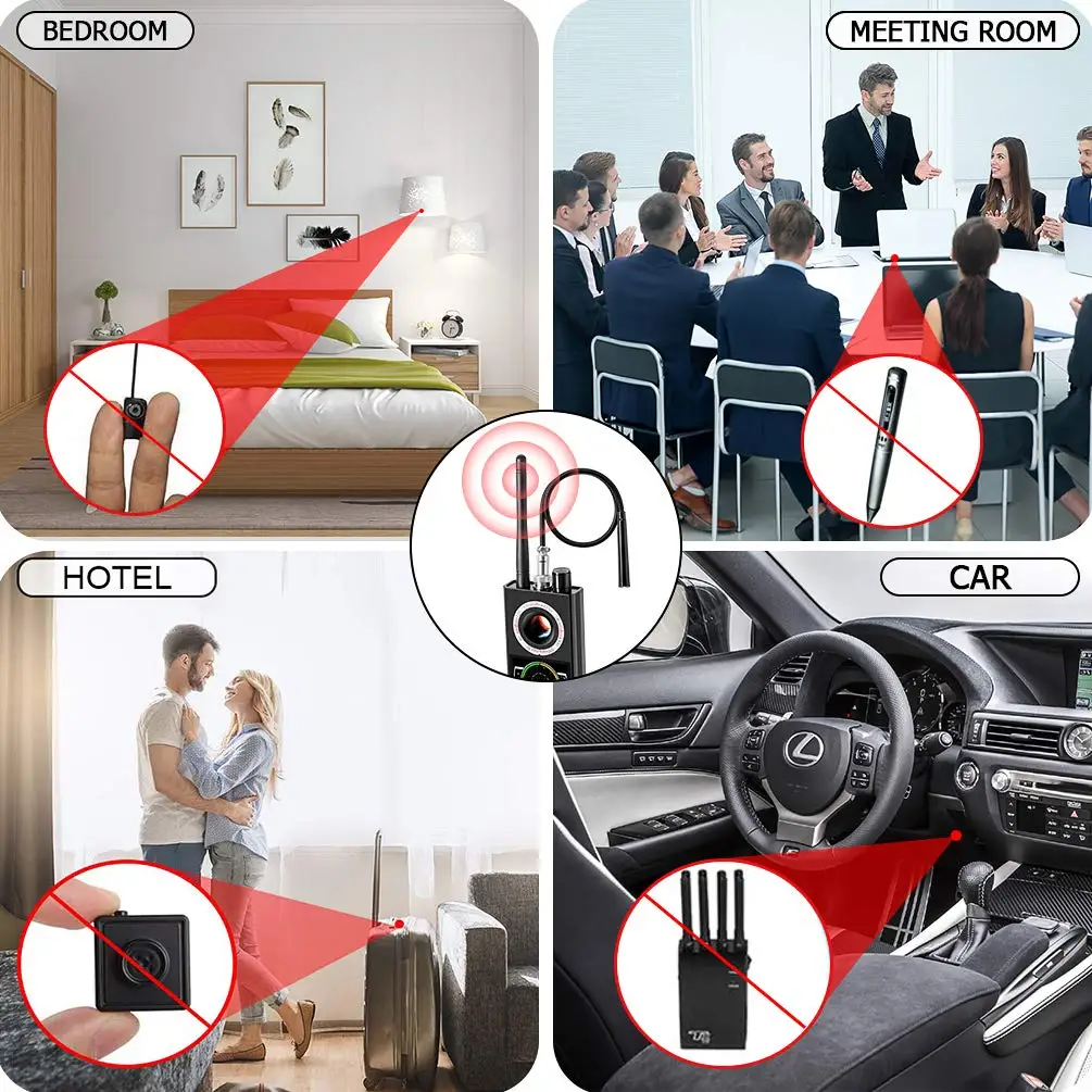 Wireless RF Signal Finder Tracker GSM GPS Hidden Camera Eavesdropping Device K68 Anti Spy Detector Bug