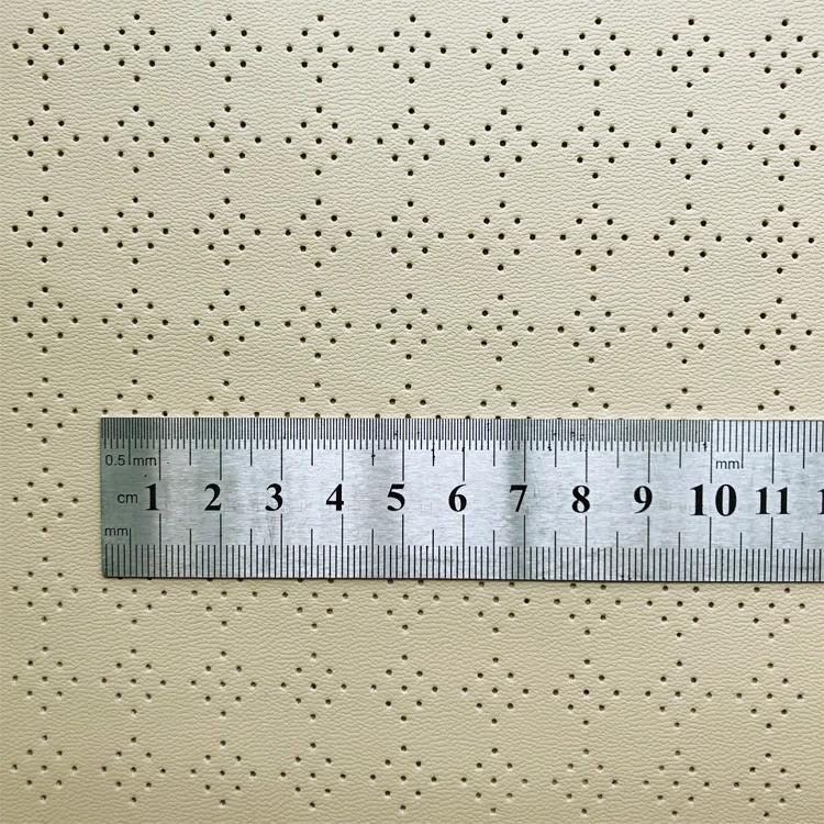 finished hole punching PVC vinyl fabric artificial leather for auto seat