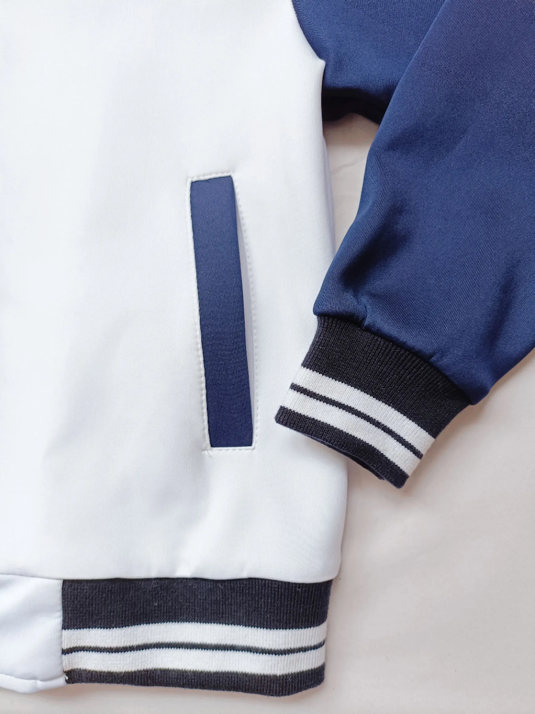 100sets custom white kids top+blue pants custom korean kids high school kindergarten student school uniform boy clothing set