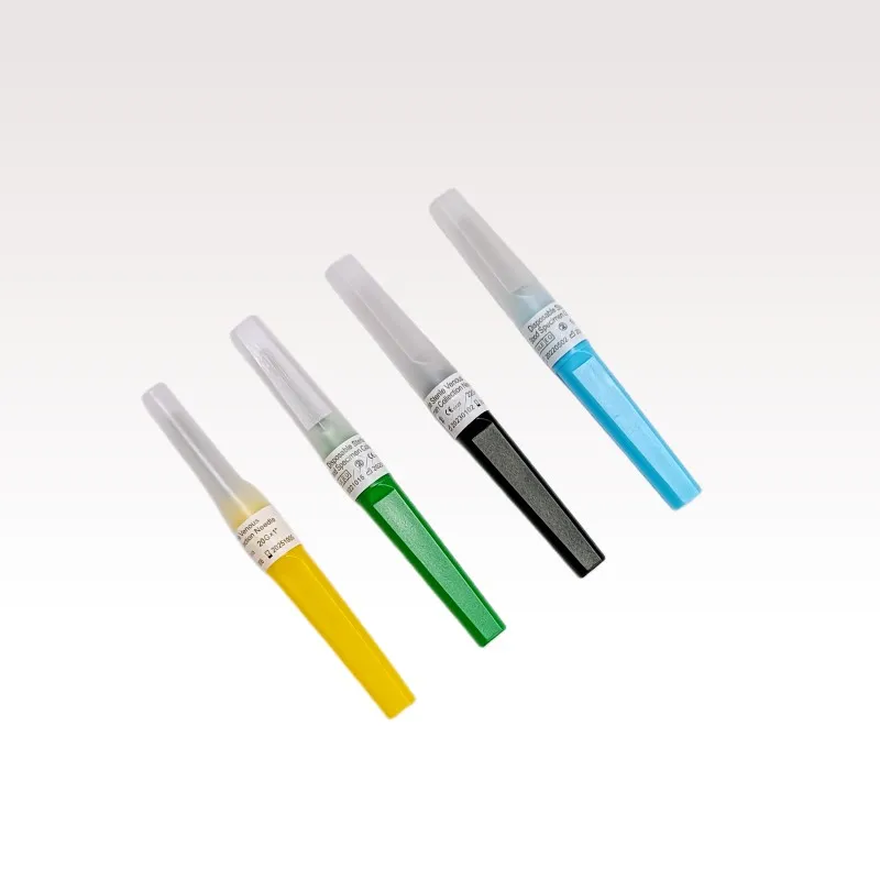 Blood collection needles for vacuum blood collection tubes