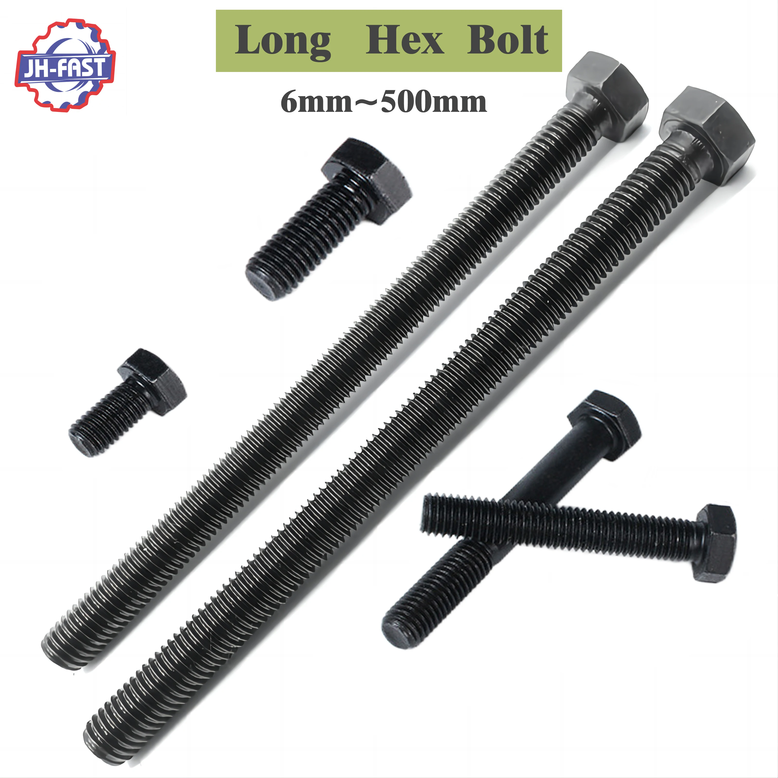 Black zinc plated steel hex bolts and nuts suppliers nut and bolt manufacturing high strength grade 5 8 8.8 10.9 12.9 hex bolts