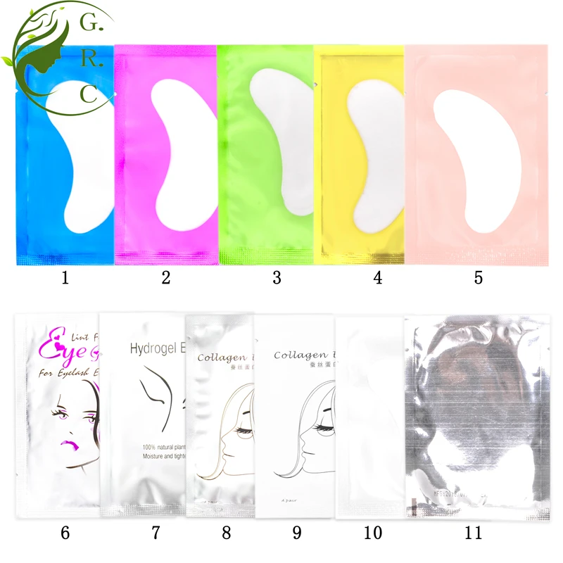 
Hot Selling Colorful Disposable Gel Under Eye Pads Wholesale Lint Free Eye Gel Patch for Eyelash Extension 