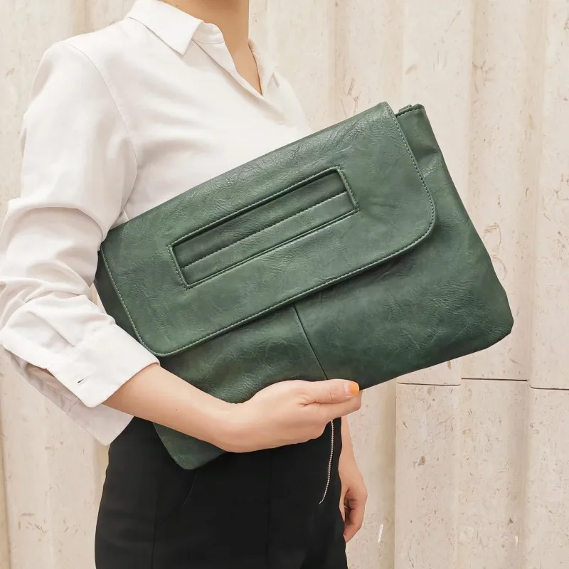 Oversized Women Clutches PU leather Crossbody Clutch Bags Ladies Handbag Envelope Messenger Bag DOM107