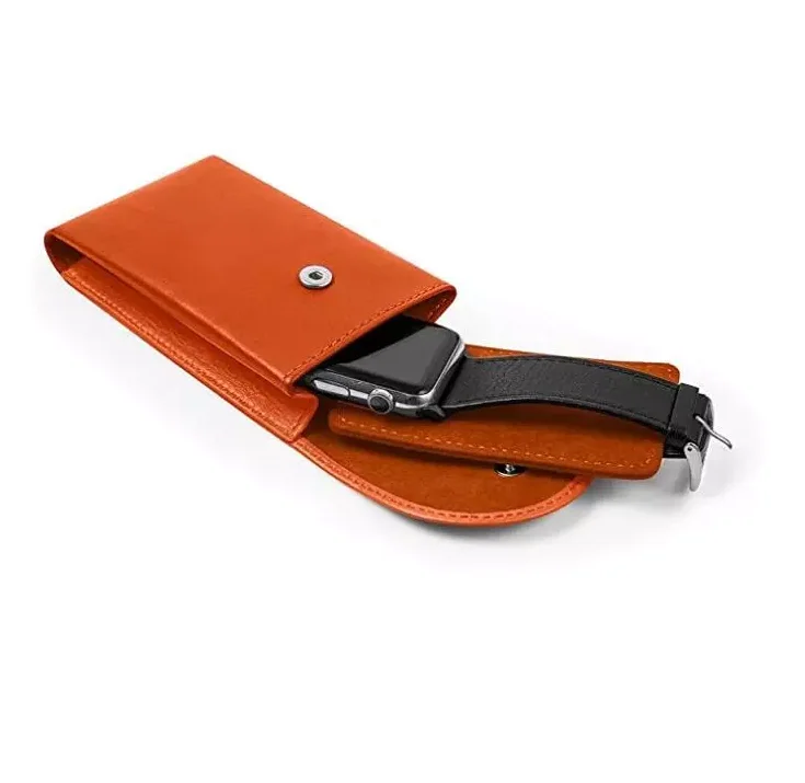 Custom watch holder box pouch portable travel pocket leather watch case