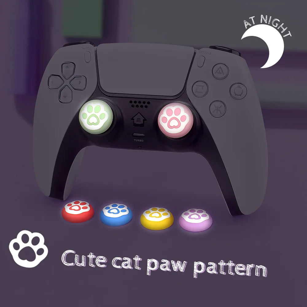 Gamepad Cartoon luminous Silicone Hat For Ps4 PS5 Xbox Control console Handle Rocker Button Protection Case Shell Covers