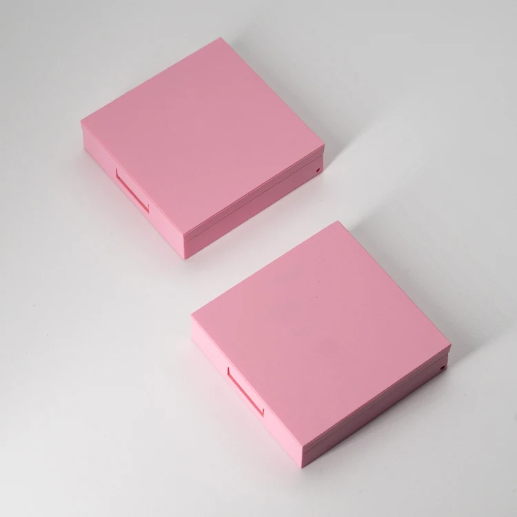 uv oval diamond pink gold compact powder case acrylic blush banana foundation makeup empty highlighter compacts case