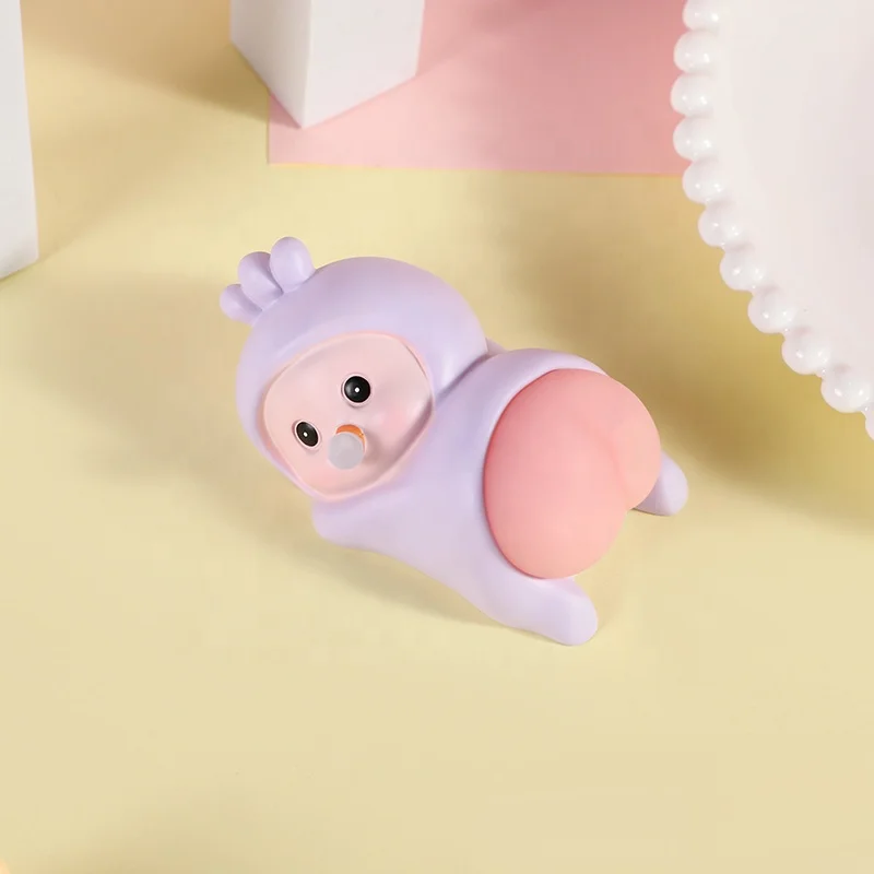 Q play Resin Animal figurines desktop ornaments office decompression toys good pinch soft play ass doll cute cartoon gift
