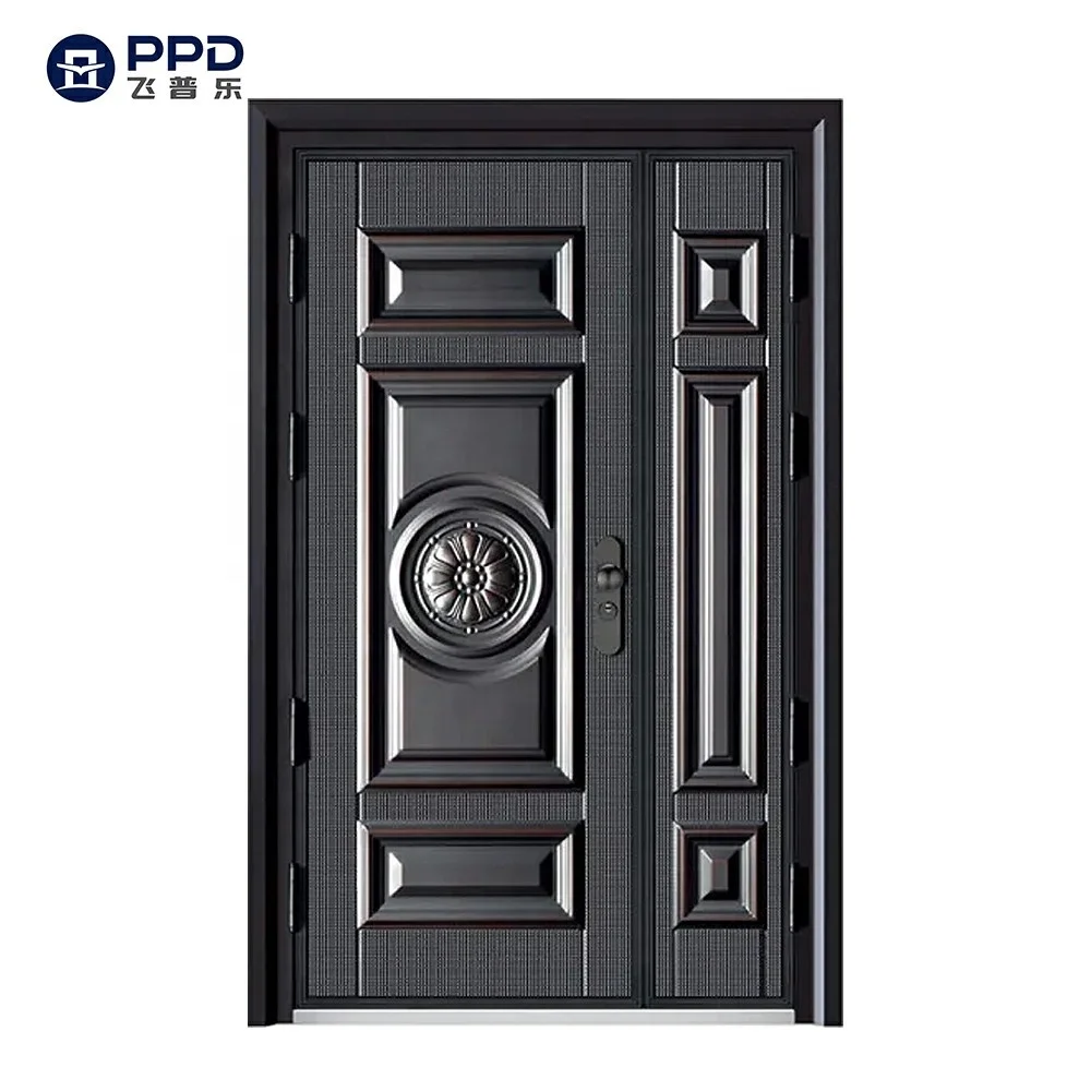 Exterior Bullet-Proof Security Cast Aluminium Armoured Single Opening Modern Main Door