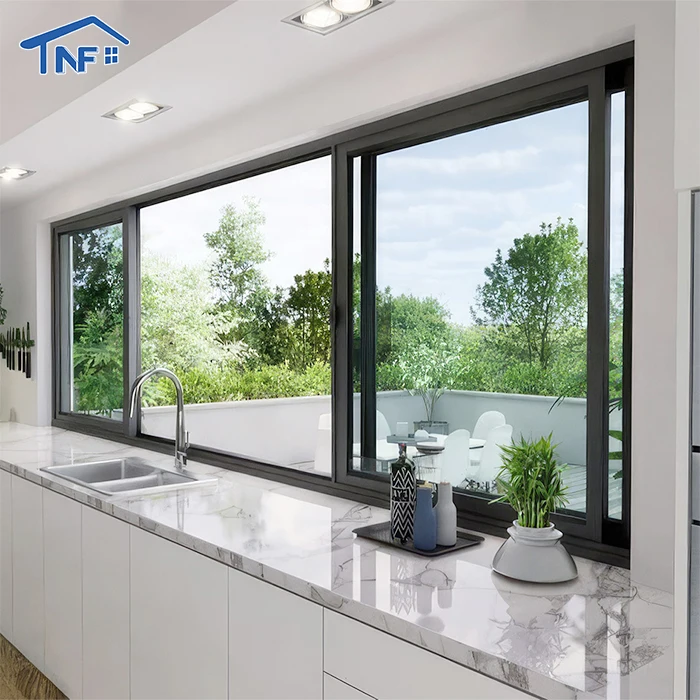 Large 3 Lite Triple Slider Horizontal 48 X 60 Glass Windows Big Slide In Aluminum Upward Sliding Window