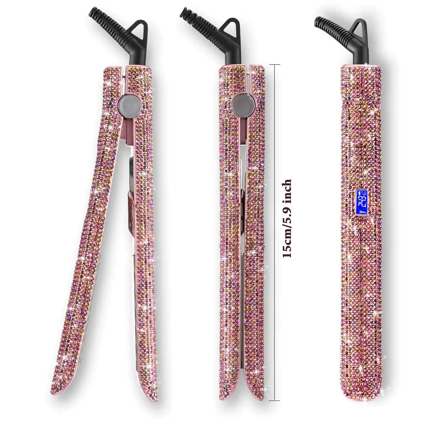  Выпрямитель для волос Jadeempress Diamond Flatiron сделанный на заказ Керамический выпрямитель со стразами плоский утюжок с
