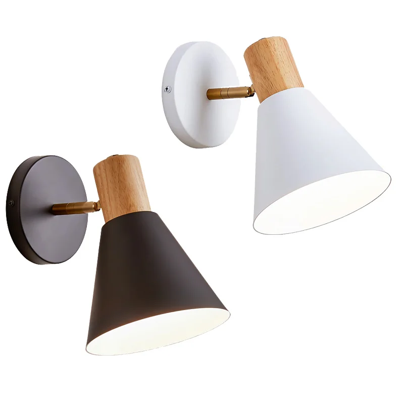 Adjustable Modern Wooden Wall Lamp Nordic design Wall Lamps For Living Room Bedroom corridor hotel