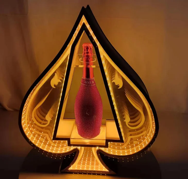 Ace of Spades Champagne VIP Bottle Service Presenter for Nightclub Lounge Bottle Glorifier Sign