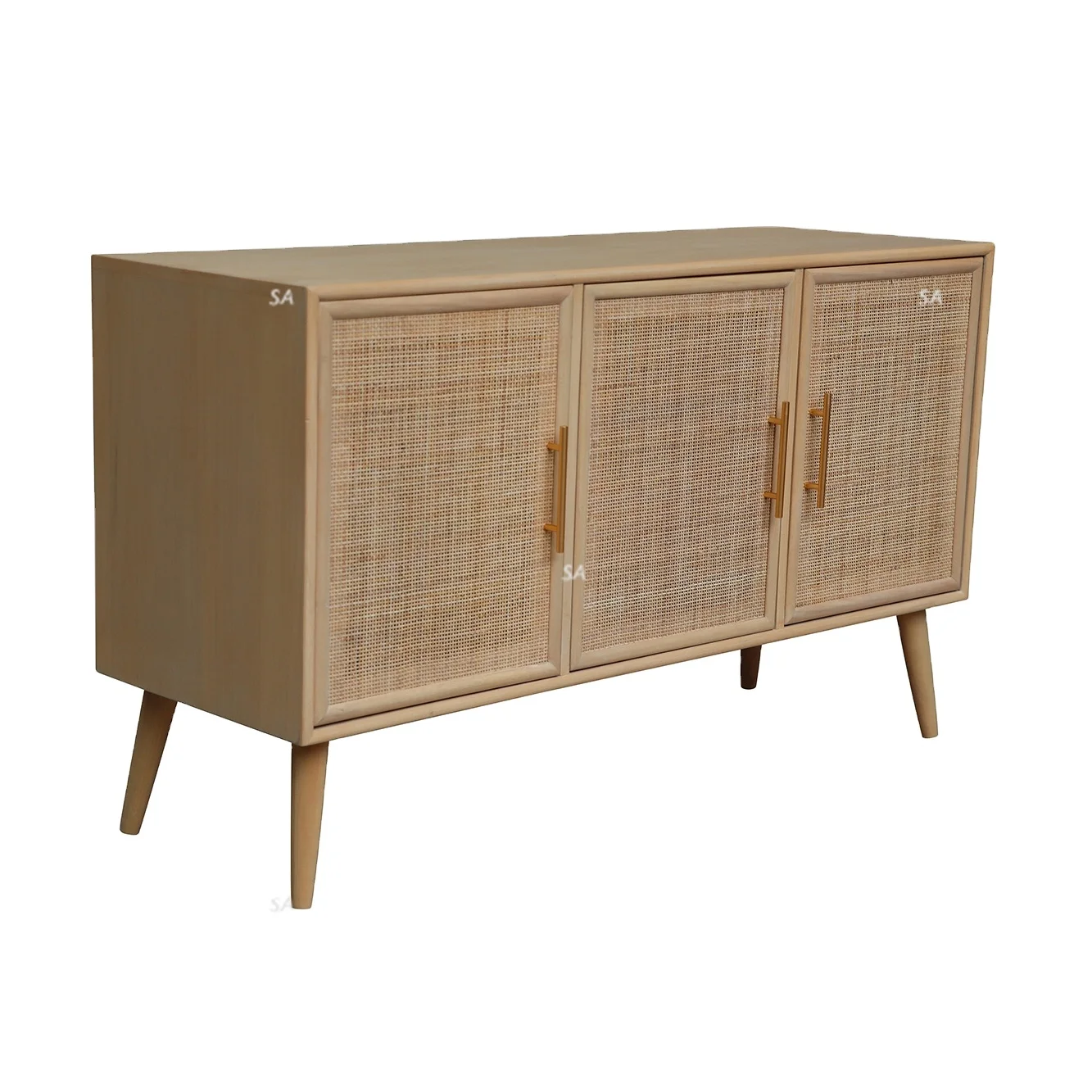  Hot Rated Natural Rattan Safe living Room Large Storage Console Table with wood