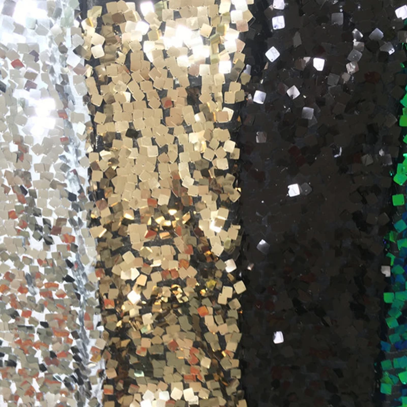 Indian Luxurious 7mm White Elastic Lace Embroidered Sublimation Sequin Fabric Squares For Shooting Background Cloth By The Yard