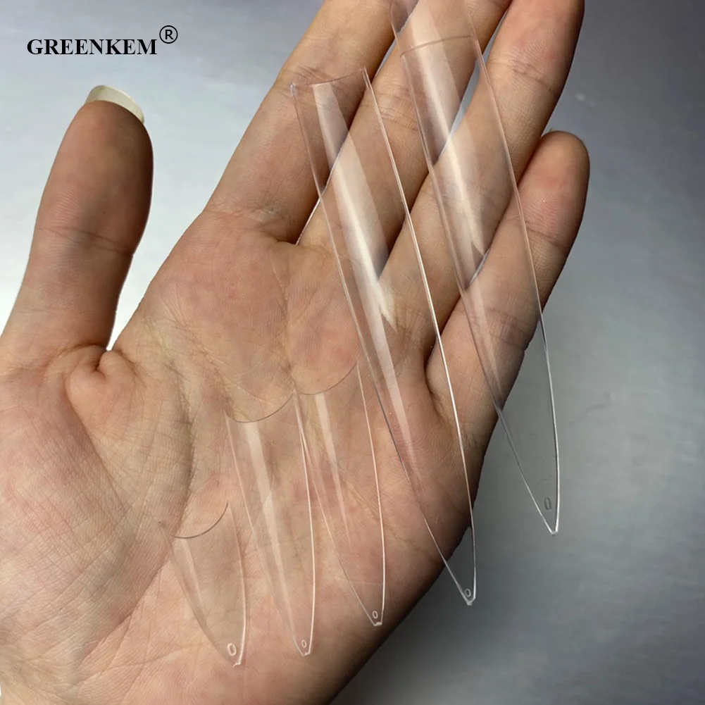 500Pcs Box No C Curve XXL Long Straight Traceless Nails Custom Logo Clear Extra Long XXL No C Curve Square Tips
