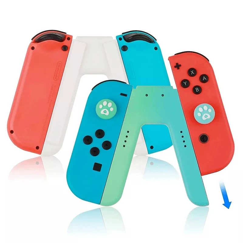 Joy-Con Charging Grip Compatible with NS Controllers and OLED,Portable Gradient V-Shaped Handle for Switch Joy-con joystick grip