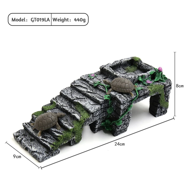 Aquarium fish tank turtle reptile rock platform terrace aquarium decoration turtle hole